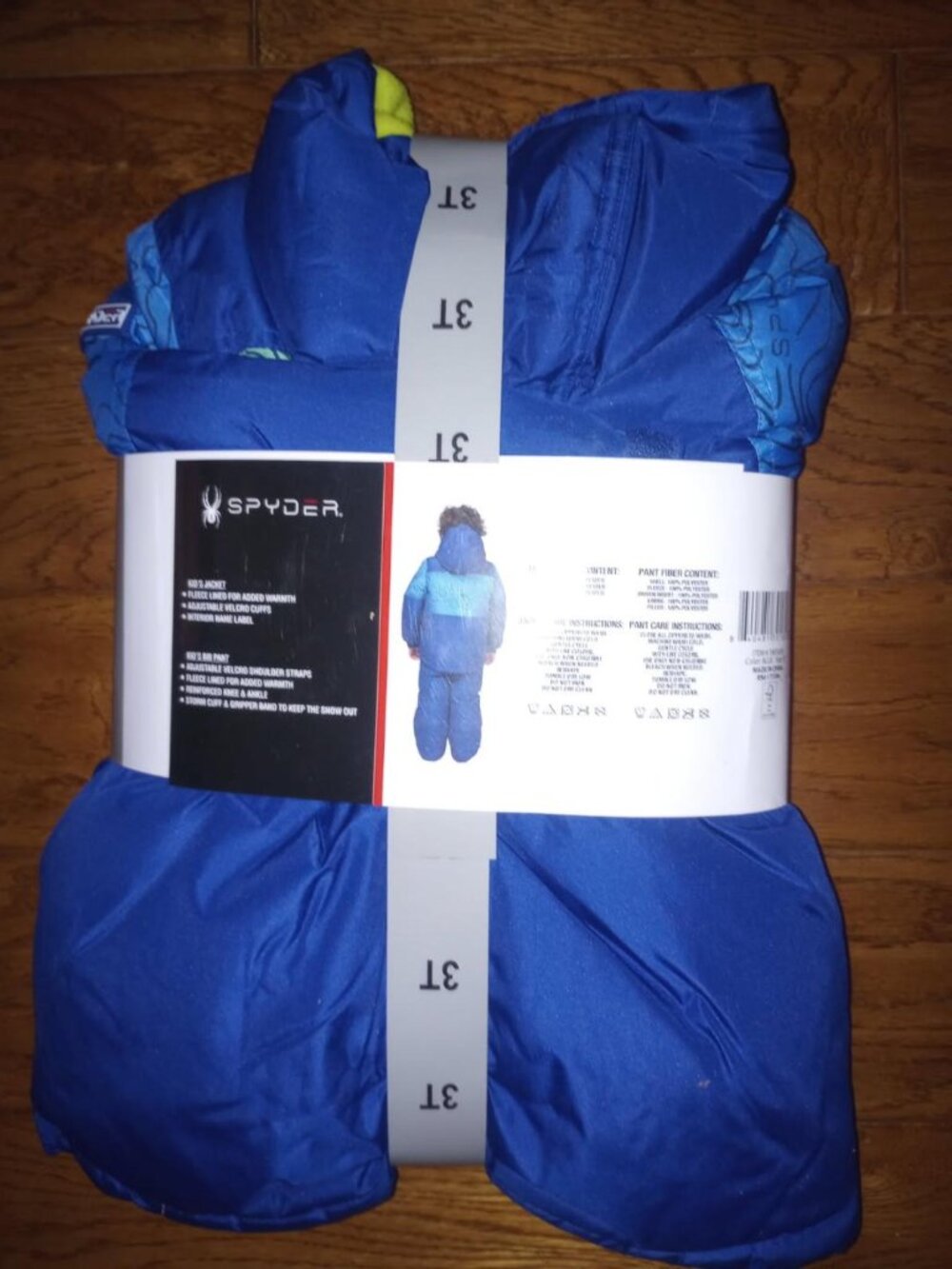 Spyder Boys Toddler Size 3T Blue 2 Piece Snowsuit Jacket Bib Pants Set NWD - Picture 2 of 5